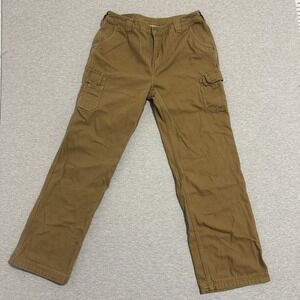 Duluth Trading Co Canvas Straight Leg Cargo Work Pants Brown Womens 12x31